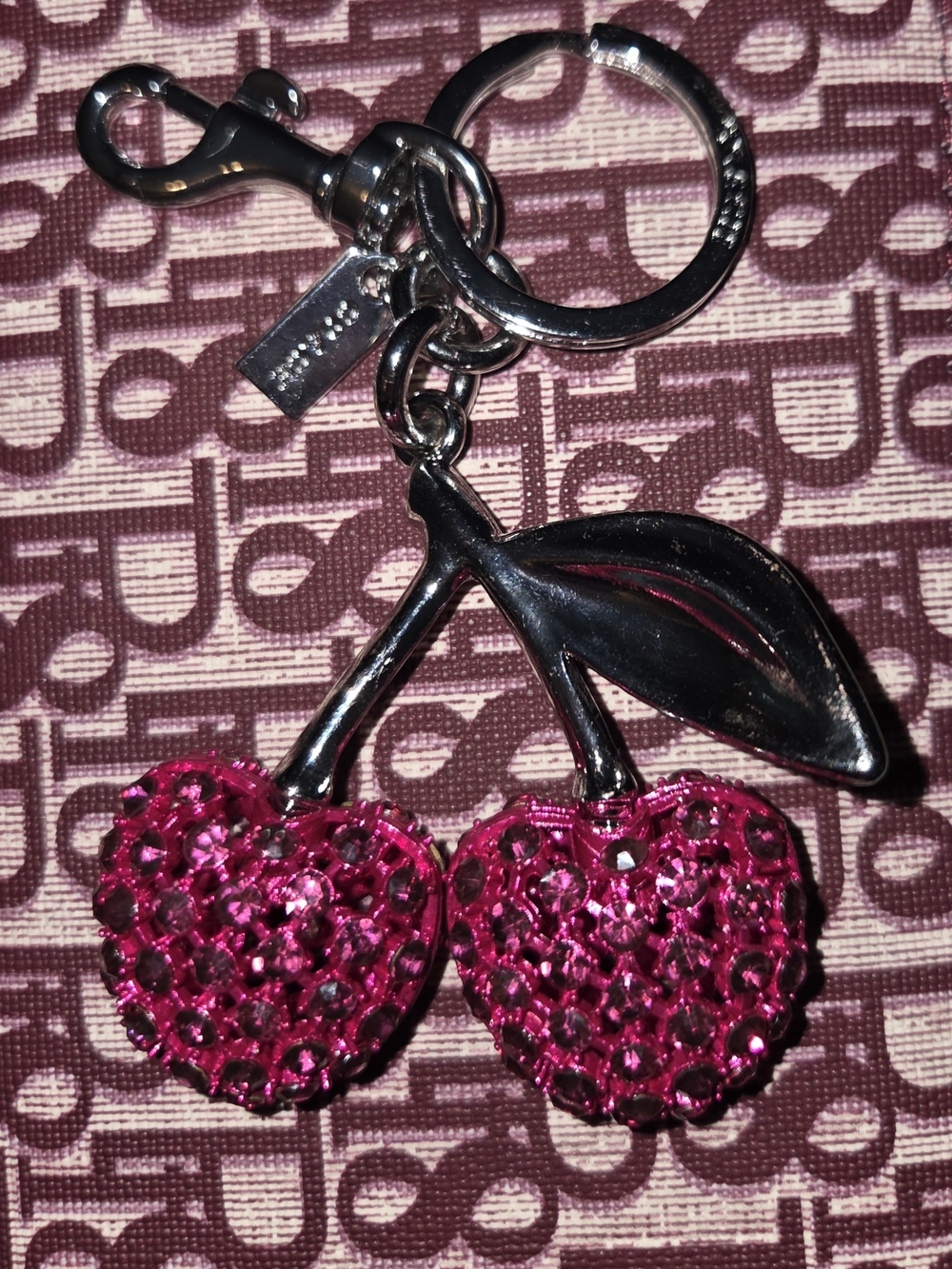 Crystal Cherry Keychain - Pink
